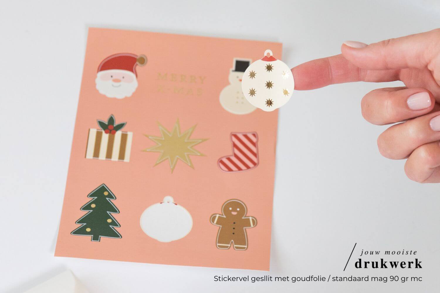 Stickers kerst online drukwerk bestellen stansvorm